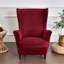 Housse pour fauteuil à oreilles extensible 2 pièces en velours doux-1863515304