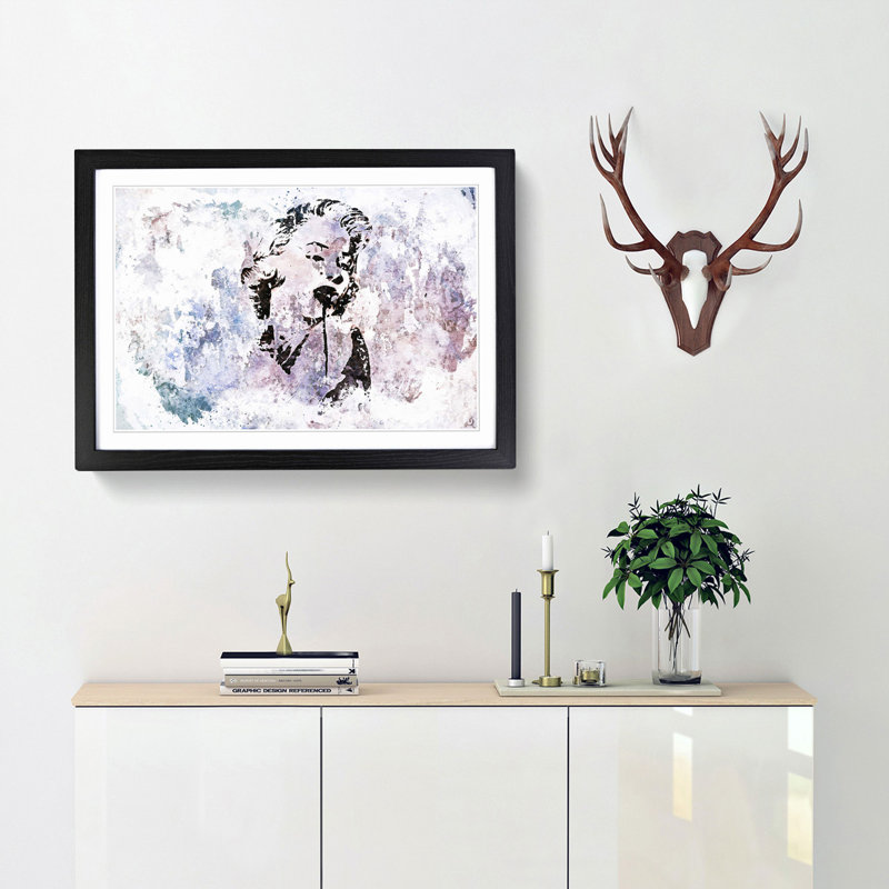 Marilyn Monroe Graffiti in Abstract - Framed Print, Black, 60cm H x 91cm W x 2cm D