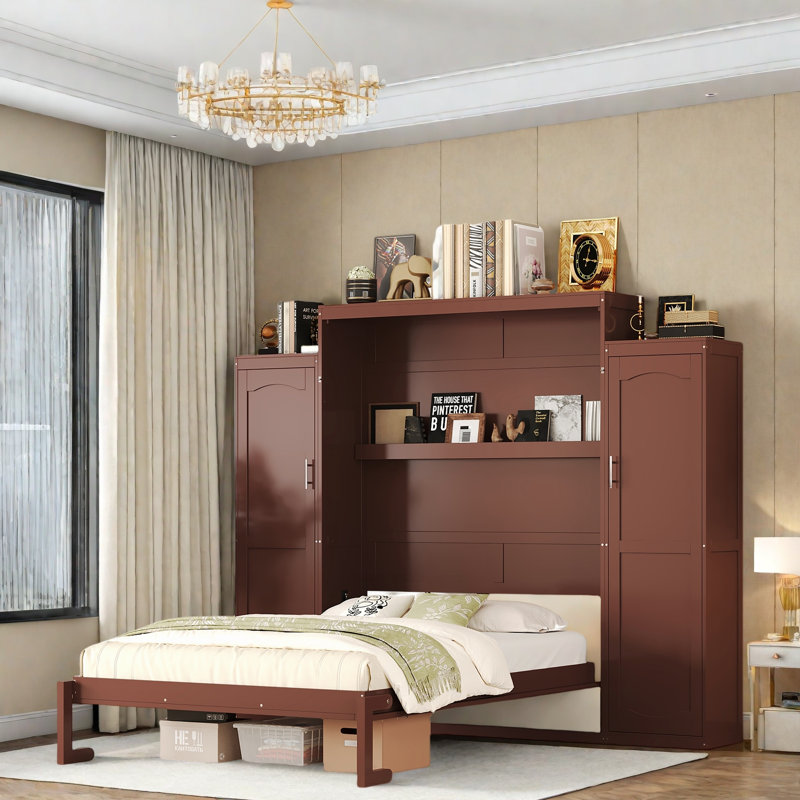 Armoire avec armoires Murphy, Grand, Noyer