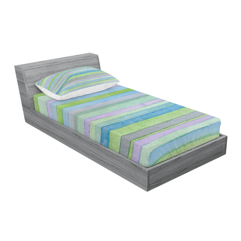 Twin Pink and Yellow Abstract Microfiber Sheet Set