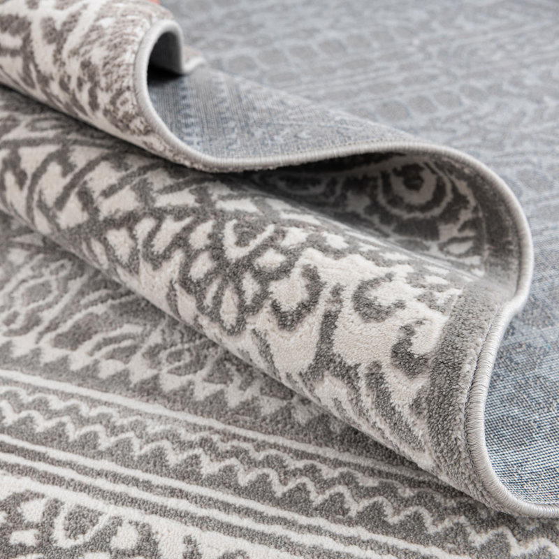 Tapis gris-ivoire Southwestern / Lodge Onyxx, Rectangle 5 pi 3 po x 8 pi