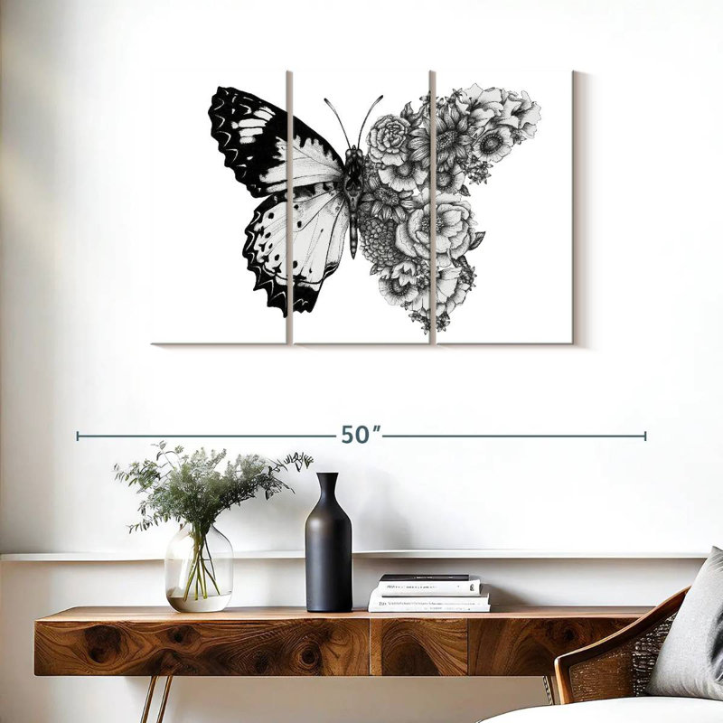 Butterfly In Bloom I, 24" H x 38" W