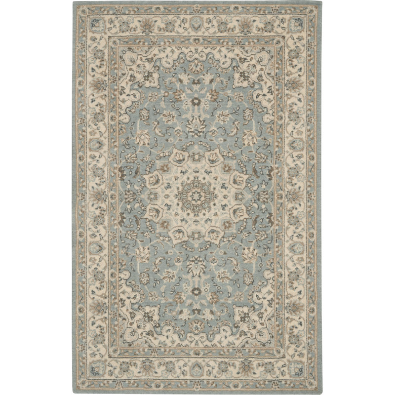 Tapis turquoise Jessika, Rectangle 3 pi 6 po x 5 pi 6 po