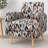 Geometric Pattern Accent Arm Chair with Solid Wood Legs