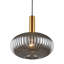 Modern Gold Copper Chandelier Pendant Light – Ribbed Glass Jar Shade, LED Ceiling Light Fixture with E27 Socket
