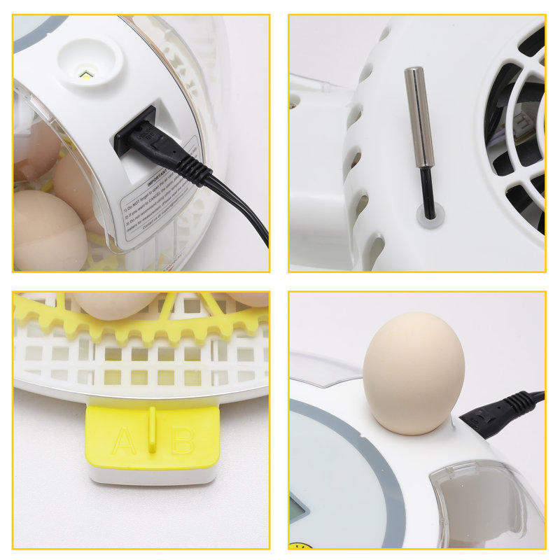 Incubateur à 18 œufs avec retournement automatique des œufs, couveuses pour œufs à couver, contrôle de la température et de l'humidité, couveuse à œufs, couveuse à œufs pour couver les poules, oiseaux, œufs de caille, canards, oies, pigeons