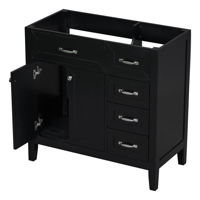 Shabriel 35.5'' Single Bathroom Vanity Base Only, Black