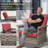 Swivel PE Wicker Rattan Outdoor Rocking Chairs Set With Side Table (4 Chairs And 2 Side Table)-1349886701