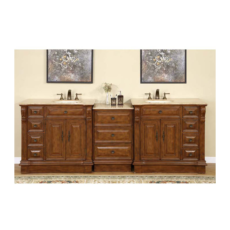 Tomaso 95'' Double Bathroom Vanity with Stone Top