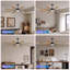 Grand ventilateur de plafond 72 pales de 72 pouces à 8 pales, moteur CC réversible silencieux, ventilateur de plafond moderne intérieur / extérieur, adapté pour la cuisine, le salon et la terrasse, noir.