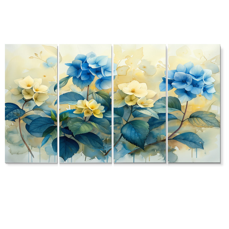 Beaubien - Hydrangea Canvas Wall Art Set, 28" H x  48" W
