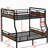 Metal Full Xl Over Queen Bunk, Enhances Bedroom Space, Black Safe Climbing With Non-Slip Steps,