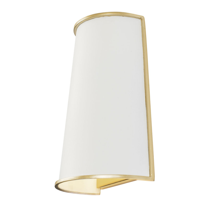 Applique murale 2 lumières Coco, Blanc mat / or français, Blanc mat