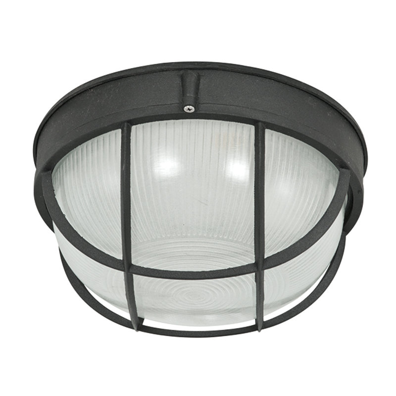 Withrow Glass Flush Mount, Black, 4.5" H x 7.25" W x 7.25" D