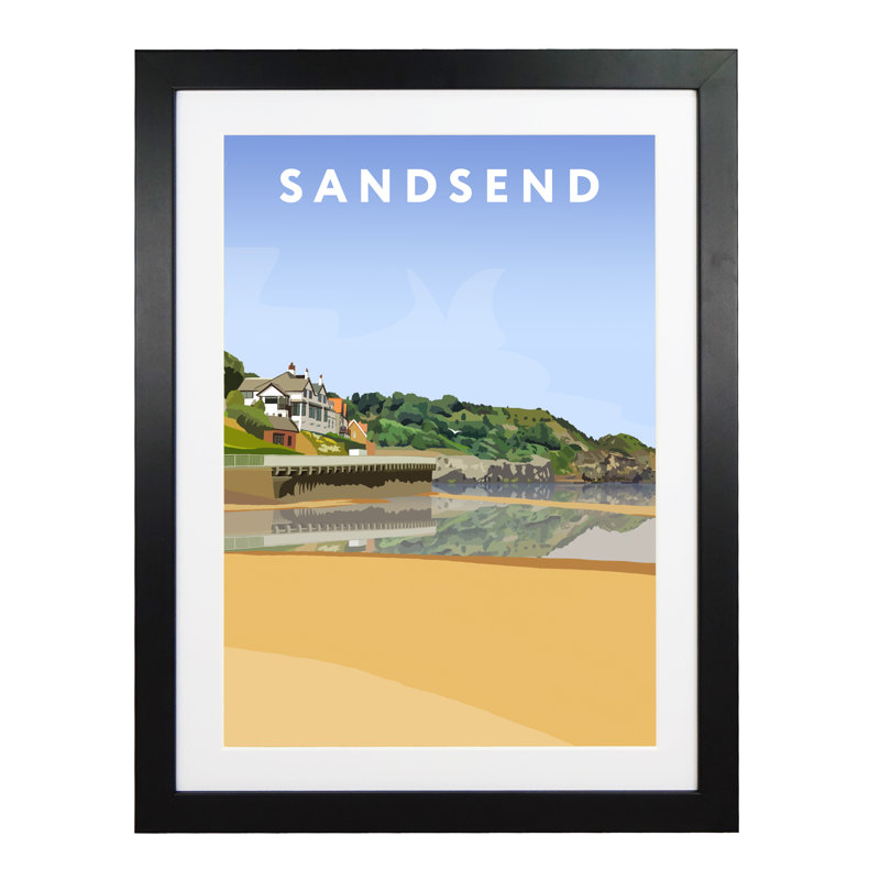 Sandsend 5 by Richard O'Neil - Print, Black Wood Frame, 54 cm H x 44 cm W x 2.2 cm D
