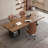 Modern Minimalist Brown Office Desk-107761299