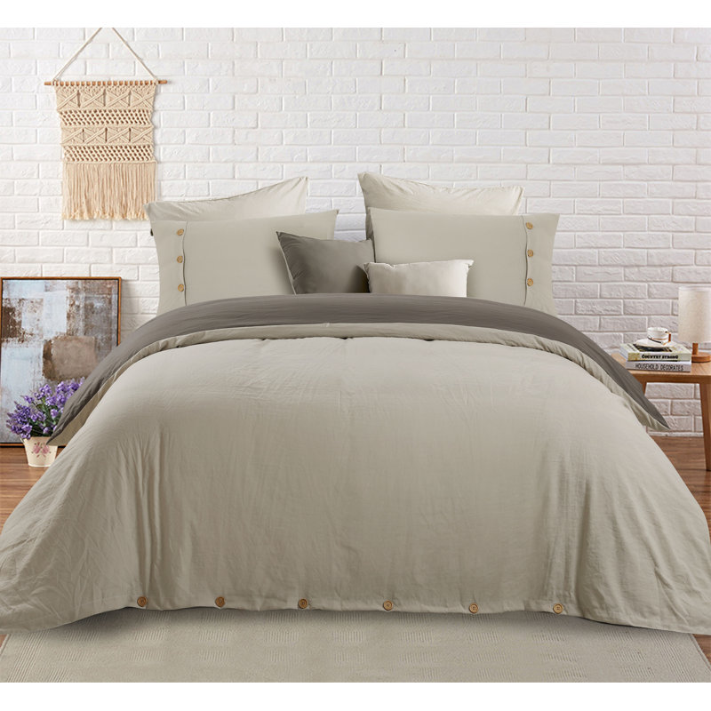 Ensemble de housse de couette réversible Swift Home, fermeture à boutons et attaches intérieures, literie toutes saisons
