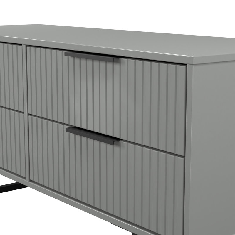 Bernat 115 cm W Chest of 4 Drawers, Grey