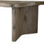 Table basse gigogne en chêne noueux anglais, plateaux organiques aux formes libres, deux pièces pour une utilisation flexible, profondeur 127 cm, largeur 76 cm, hauteur 45 cm, bords arrondis, poids 56 kg. Style élégant.