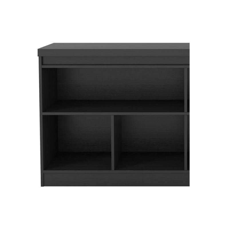 Viennese 62" Wide Contemporary Modern 6-Shelf Sideboard in Black, Black Matte