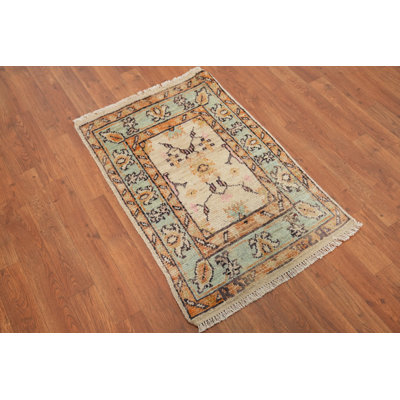 Vegetable Dye Oushak Turkish Accent Rug 2x3