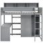 Lit mezzanine simple en bois gris avec beaucoup d'options de rangement-1528829401