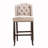 Gormley Button Tufted Fabric Upholstered Wooden Bar Chair, Beige and Black