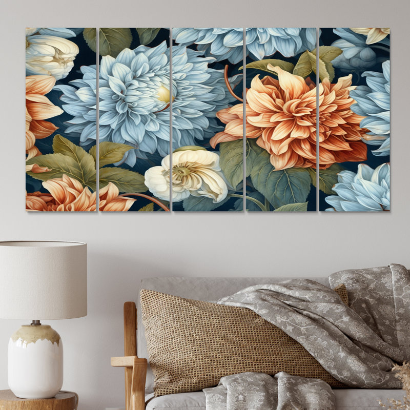 Ensemble de 5 décorations murales Dahlia