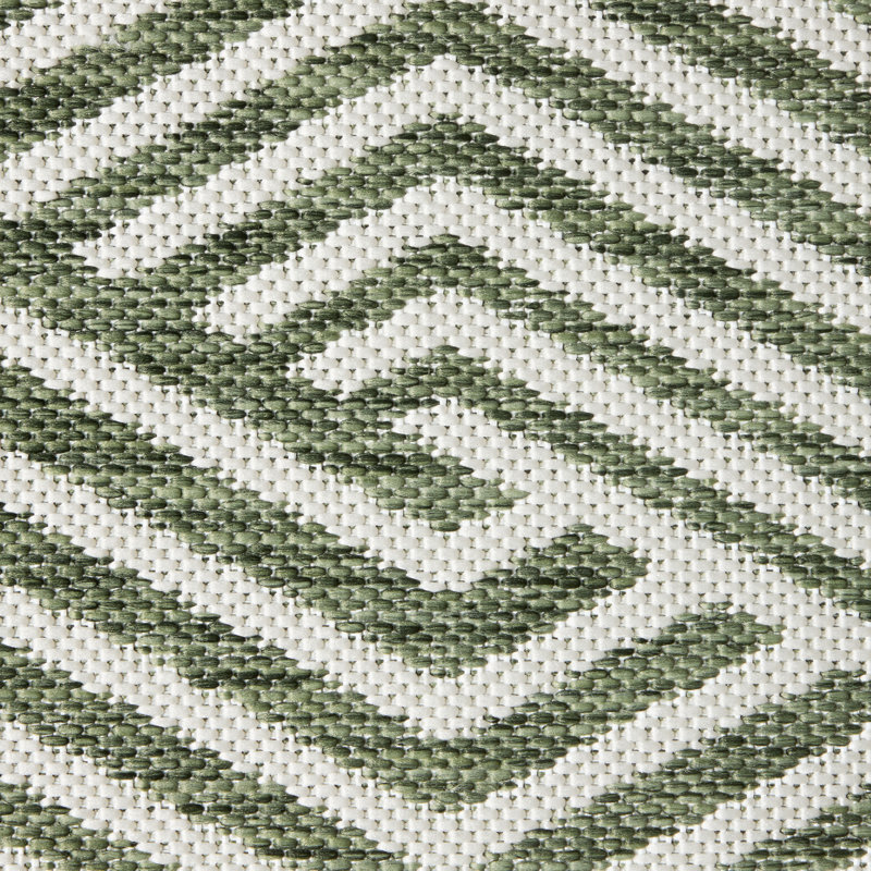 NICOLE MILLER NEW YORK Patio Country Ombre Geo Outdoor Area Rug, Green/Cream, Rectangle 9'2" x 12'5"