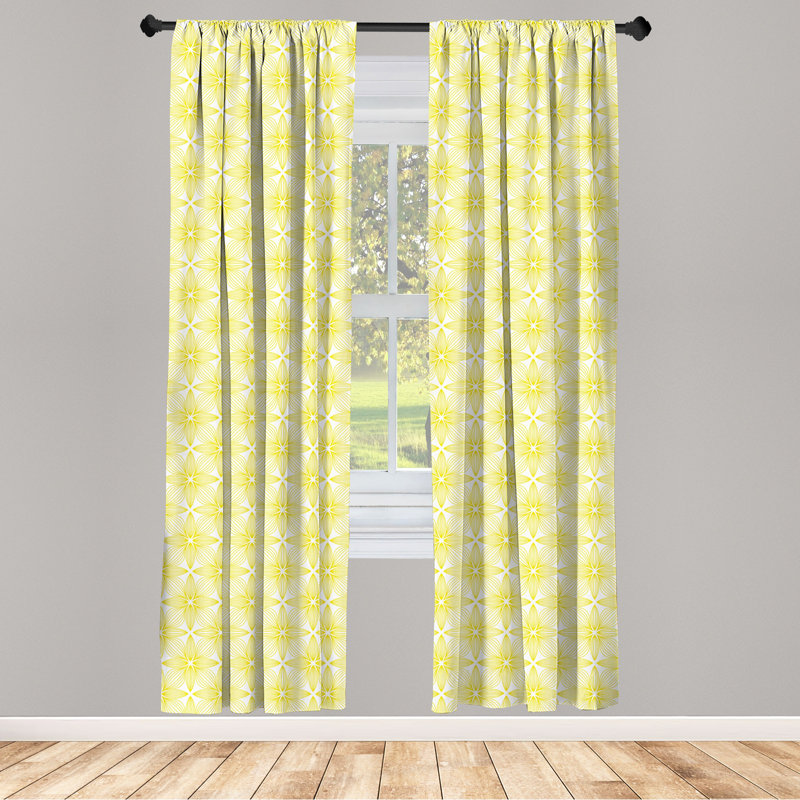 Floral Semi-Sheer Rod Pocket Curtain Panels, 28" x 63"