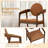 Wooden Dining Chair Set of 2 w/Rubber Wood Frame Padded Seat & Back Armrests-520041560