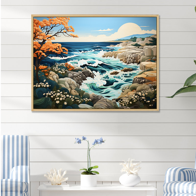 Paysage de plage sauvage III sur toile, H 12 po x l 20 po x P 1 po, Cadre naturel flottant