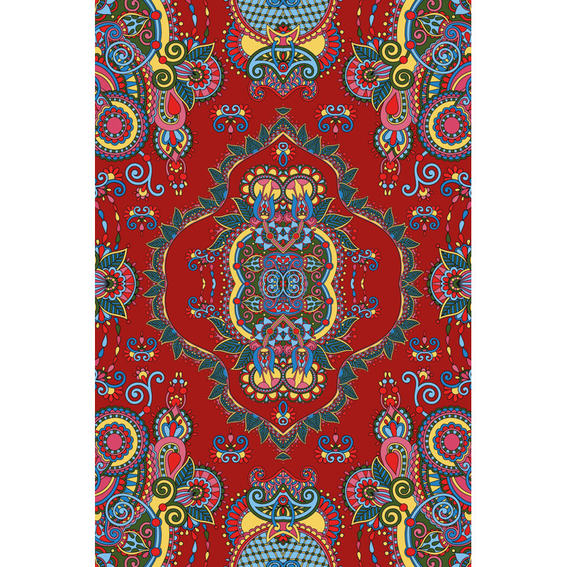 Papier peint motif abstrait motif cachemire Paisley