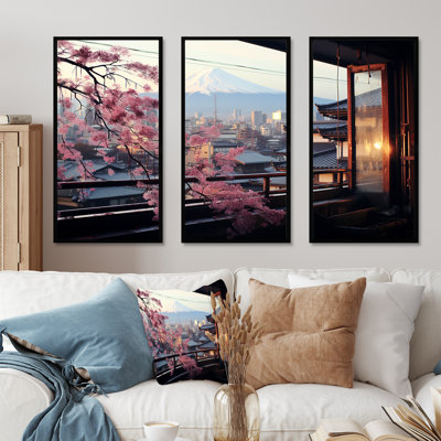 Japan Window City View Serenity - Japan Wall Art