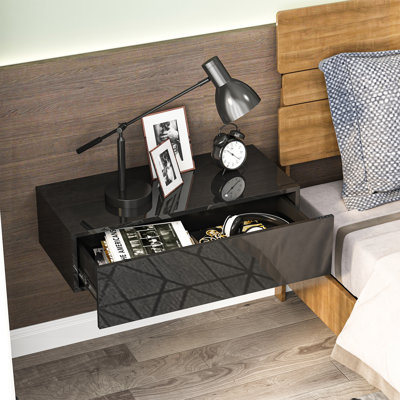 Floating Nightstand with Drawer for Bedroom