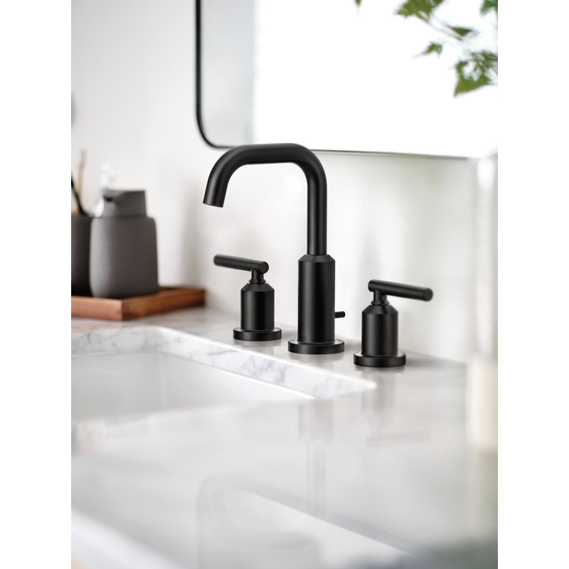 Moen Gibson Two-Handle Widespread Bathroom Faucet Trim Kit, Valve Required, Matte Black