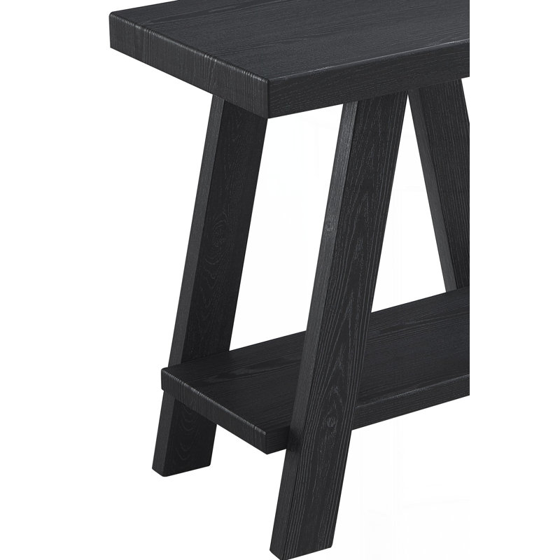 Table de bout avec rangement Angeleca, H 22 po x l 23,5 po x P 14 po, Noir