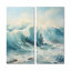 Watercolor Storm Coastal Ocean - Reproduction d'art côtier sur toile