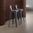 Industrial Metal Bar Stools Set of 2 - 30" Distressed Black Bucket Back Design for Indoor & Outdoor-313943979-313943977