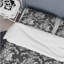 Ensemble de housse de couette transitionnel gris et blanc à motif damassé V-109161126