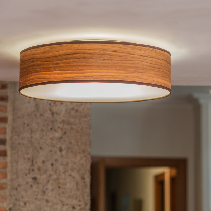 Strayer Wood Flush Mount, Oak, 10cm H x 40cm W x 26cm D