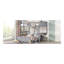 Lit double superposé au dessus d'un lit double avec bureau, gris-613963774