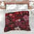 Motif floral rouge foncé