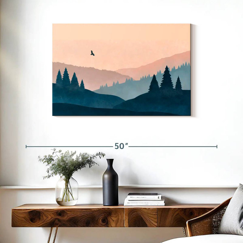 Kerrick Eagle Over Mountain Forest, 24" H x 36" W