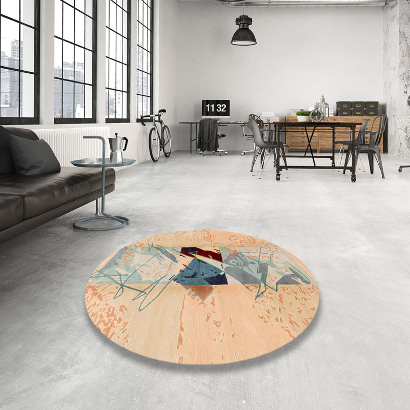 Eko Abstract Indoor Rug, Round 5'