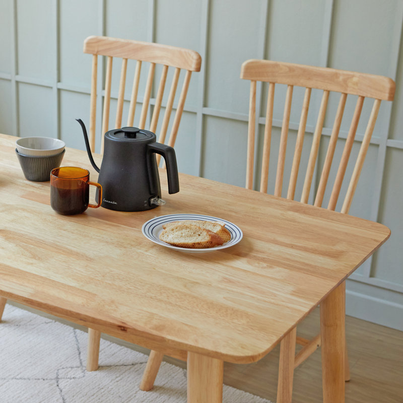 Husno 70.9" Rectangular Solid Wood Dining Table, Natural