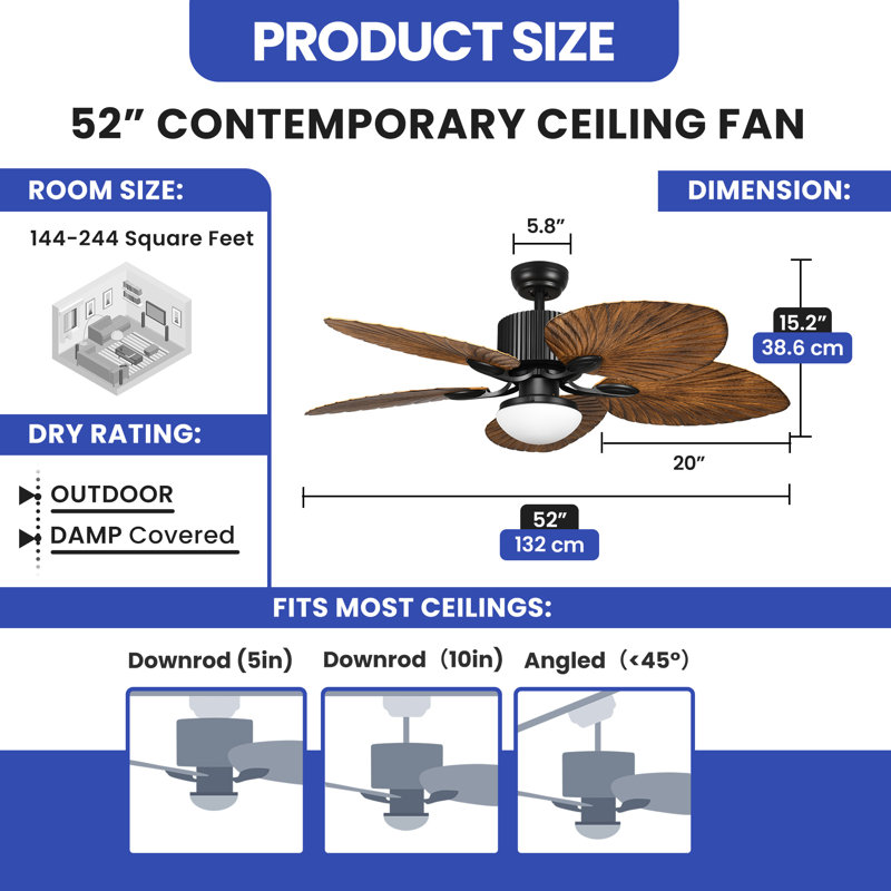 Jacksonville 52'' Ceiling Fan with LED Lights