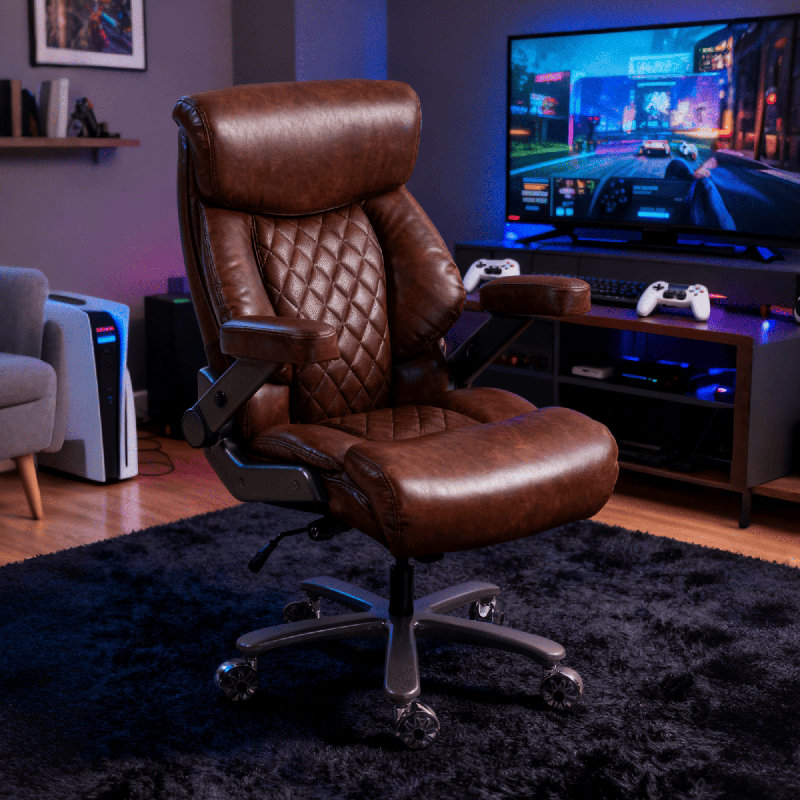 Big And Tall Office Chair 500lbs - Adjustable Headrest&lumbar Support, 3d Flip Arms, Large Wheels &heavy Duty Metal Base, Ergonomic High Back Computer Chair Desk Chair, Thick Padded Extra Wide Seat