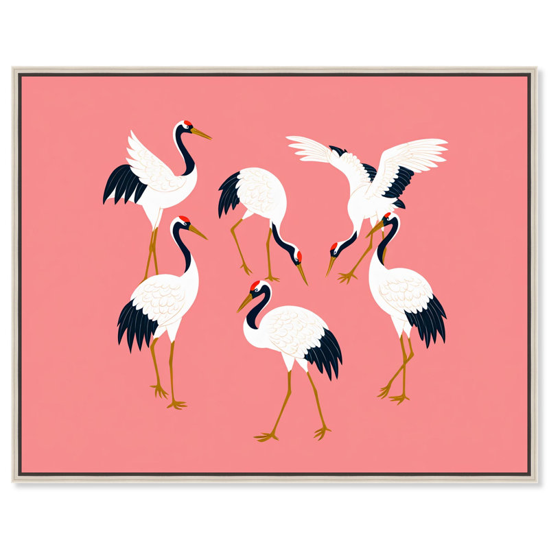 «Crane Chorus», art mural côtier par , Encadrement argenté, H 17 po x l 21 po