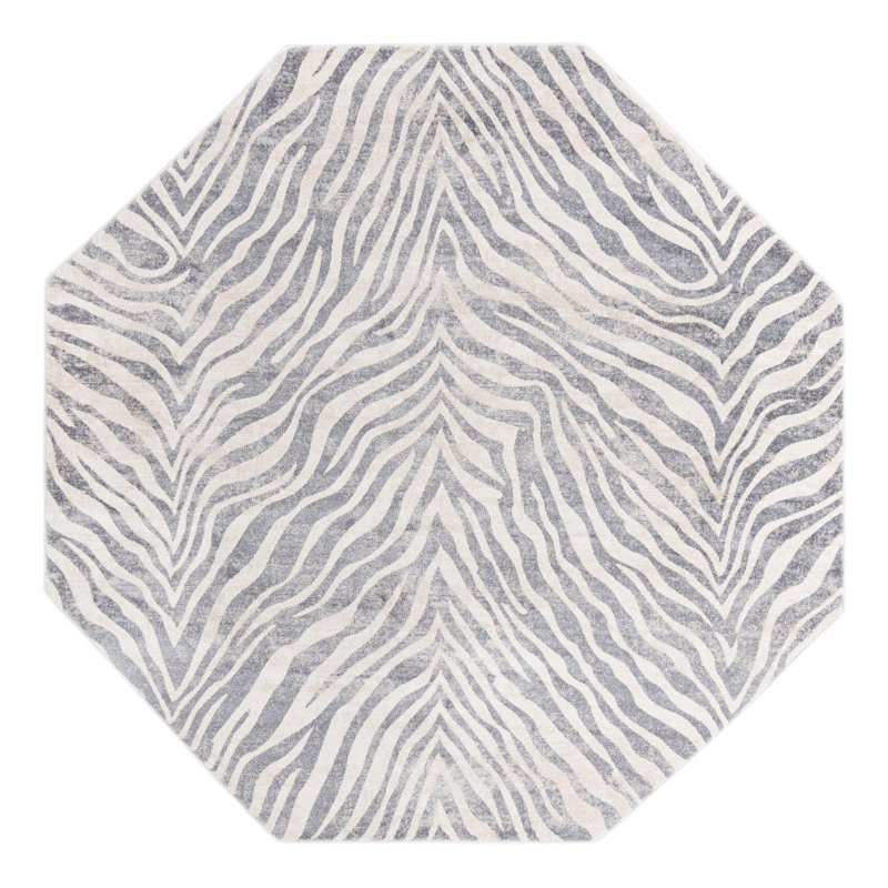 Tatte Animal Print Indoor Rug, Octagon 7'10" x 7'10"